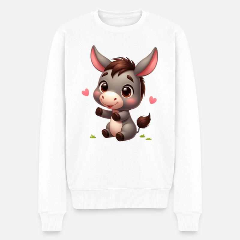 Esel 4 - Männer Premium Bio Pullover - Weiß