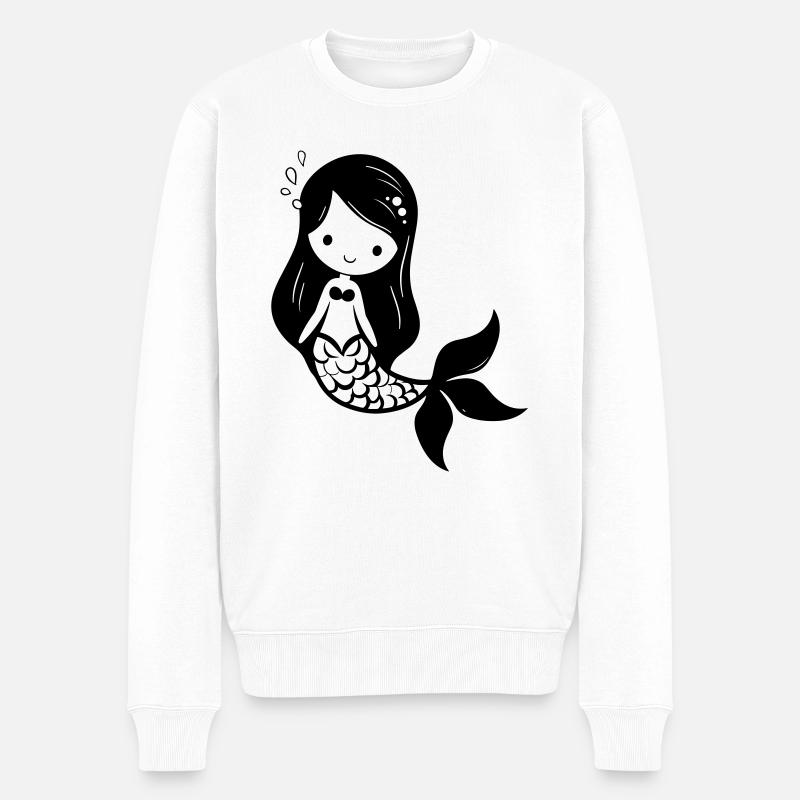 Meerjungfrau - Männer Premium Bio Pullover - Weiß
