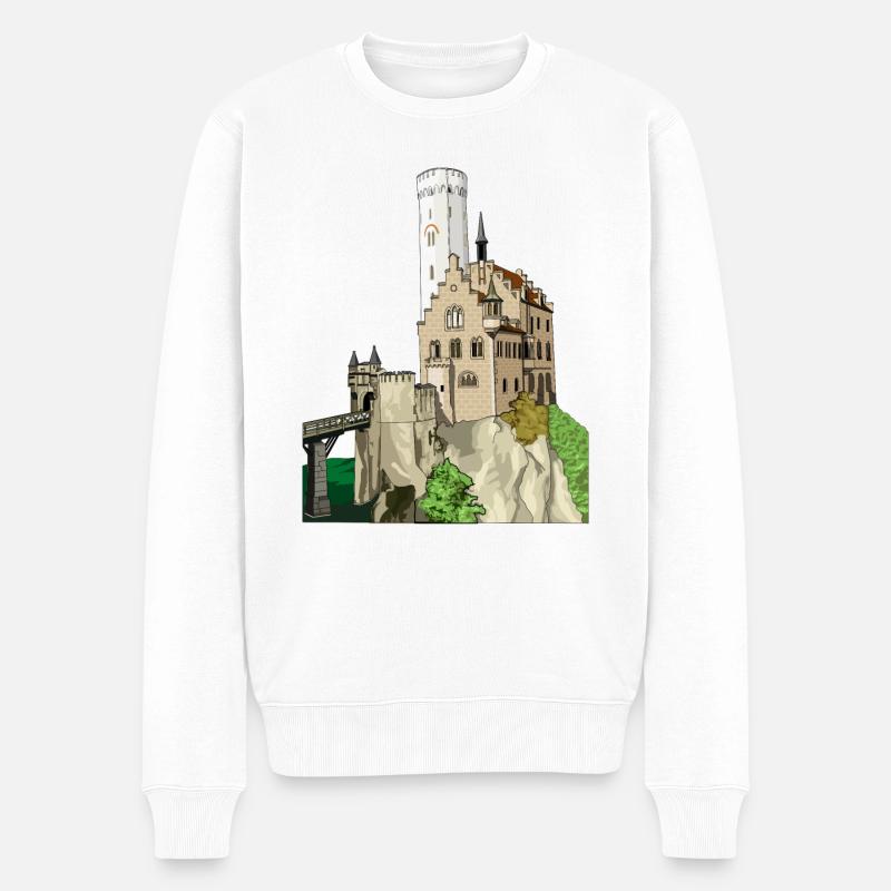 Château de Lichtenstein // Illustration - Pull Premium bio Homme - blanc