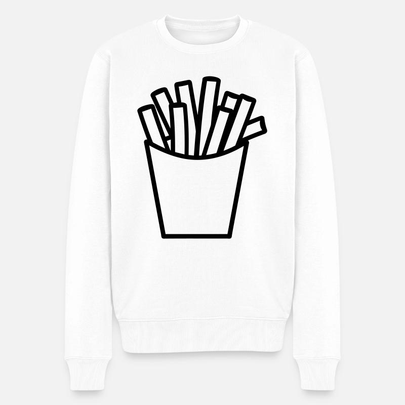 Pommes frites - Männer Premium Bio Pullover - Weiß
