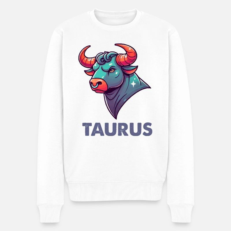 Taureau Dessin animé - Pull Premium bio Homme - blanc