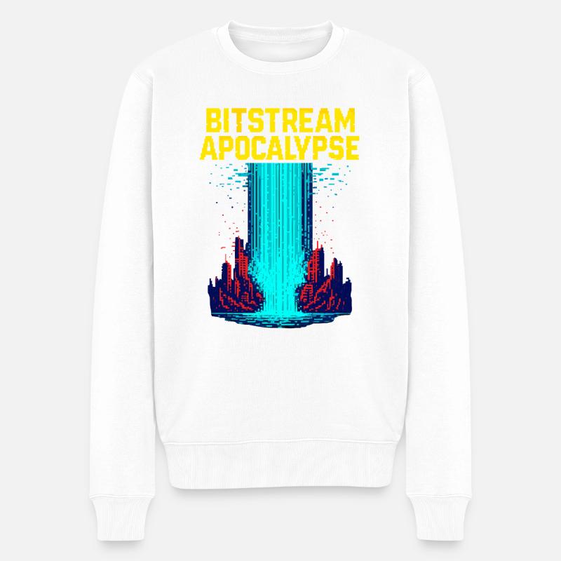 Bitstream Apokalypse - Männer Premium Bio Pullover - Weiß