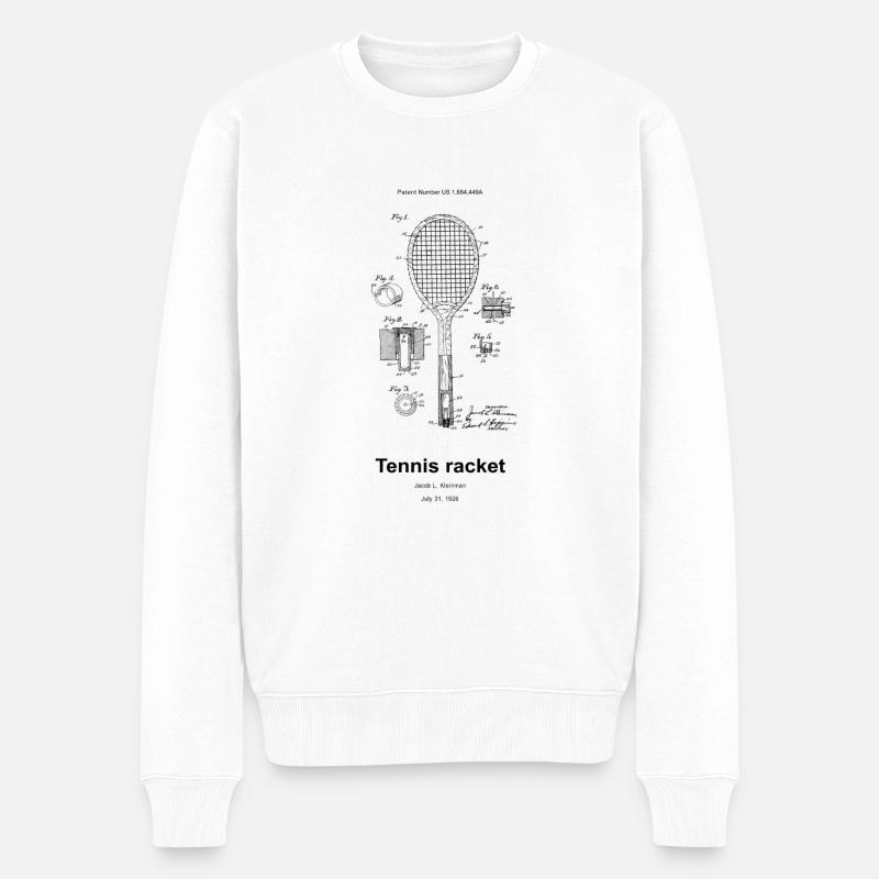 Tennis racket - Männer Premium Bio Pullover - Weiß