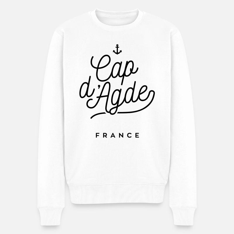 Cap d'Agde - Frankreich - Männer Premium Bio Pullover - Weiß