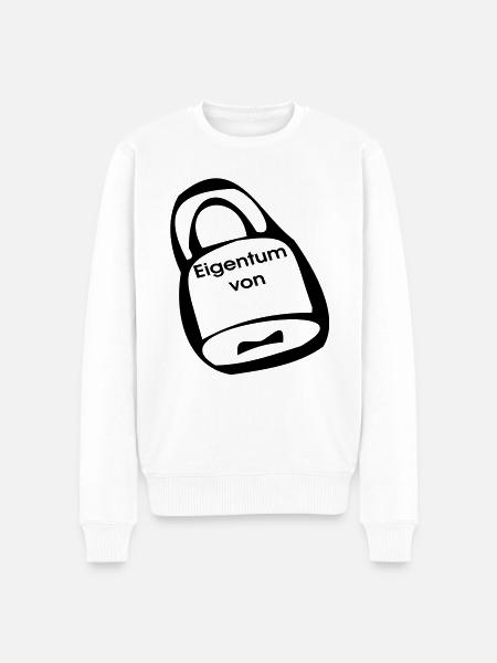 Vorhängeschloss Eigentum - Männer Premium Bio Pullover - Weiß