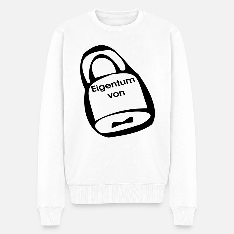 Vorhängeschloss Eigentum - Männer Premium Bio Pullover - Weiß