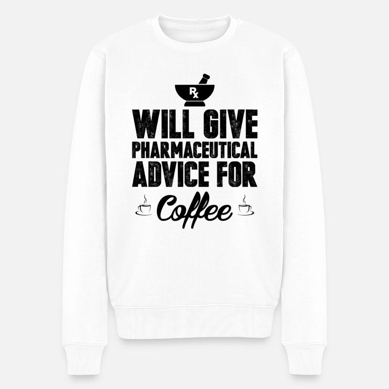 Apotheker Kaffee | Pharmazie Pharmazeuten Geschenk - Männer Premium Bio Pullover - Weiß