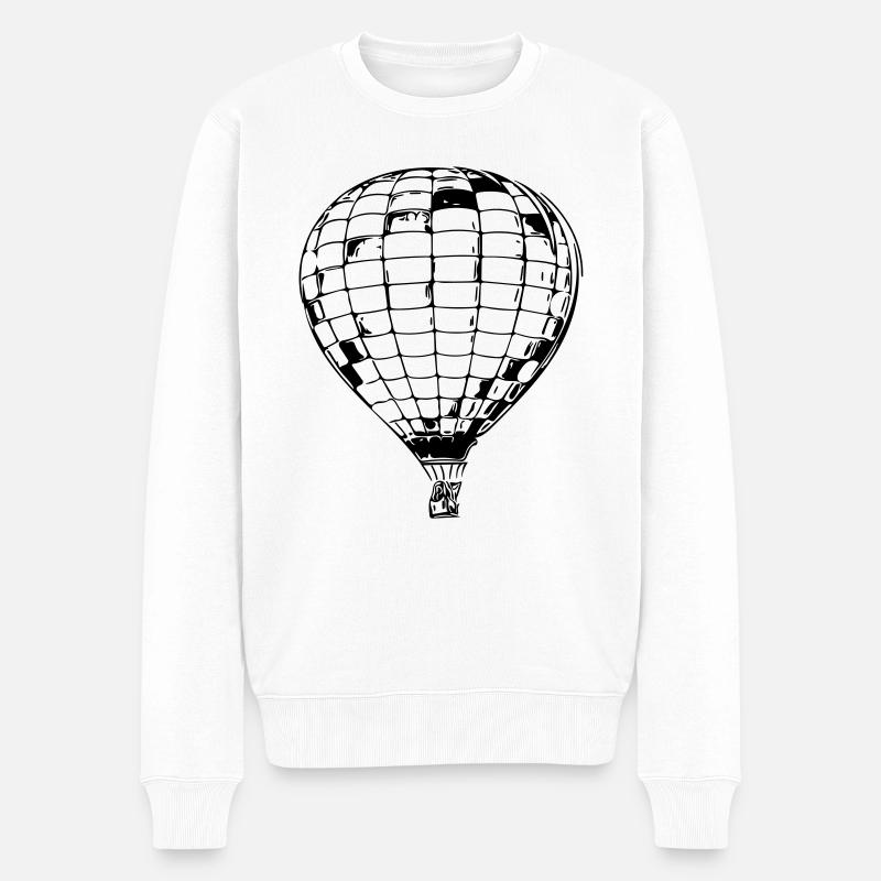 Geometrischer Heissluftballon - Männer Premium Bio Pullover - Weiß