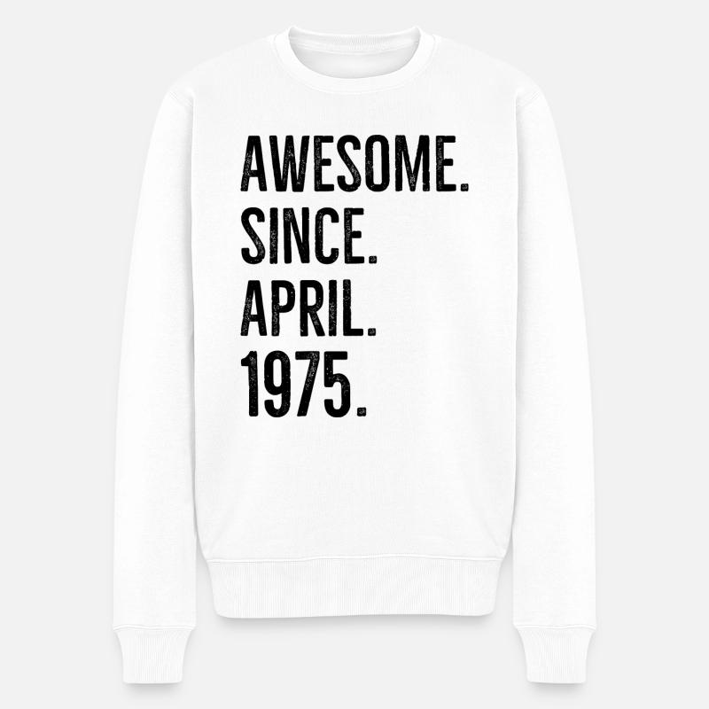 Awesome seit April 1975 - Männer Premium Bio Pullover - Weiß