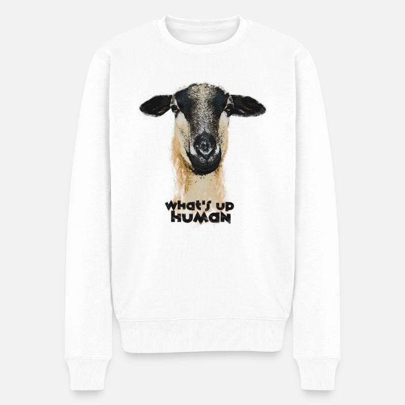 What´s up, Human - Männer Premium Bio Pullover - Weiß