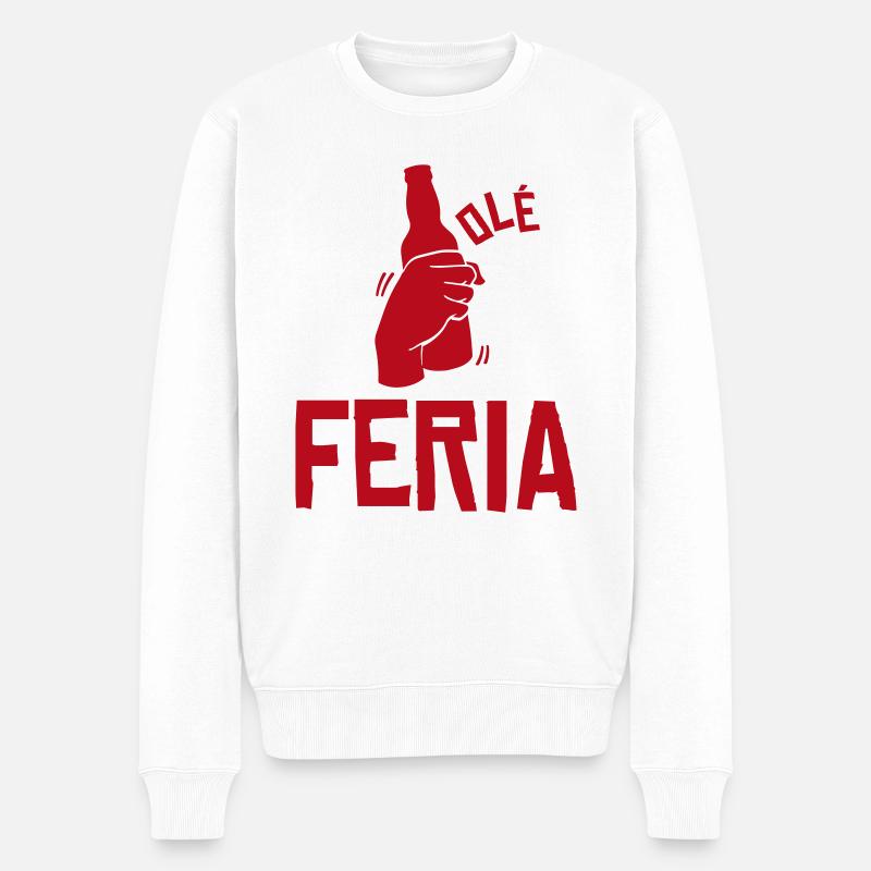 Feria Humor Alkohol - Männer Premium Bio Pullover - Weiß