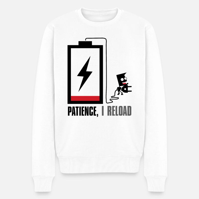 Geduld, ich lade nach... - Männer Premium Bio Pullover - Weiß