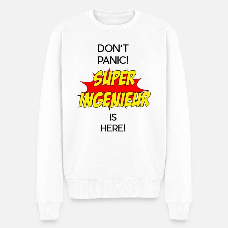 Super Ingenieur / Super Engineer - Männer Premium Bio Pullover - Weiß
