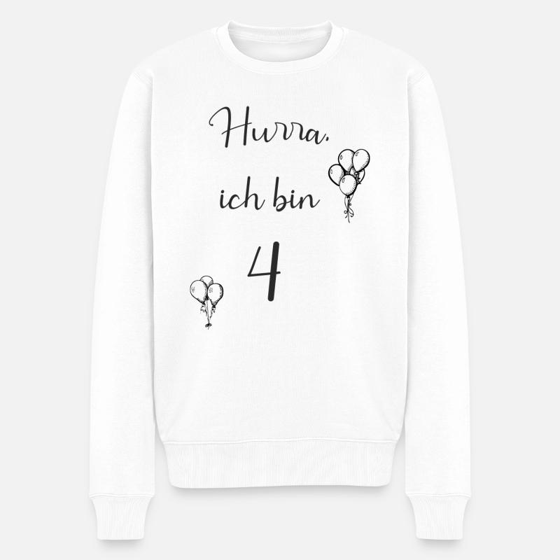 4 - Männer Premium Bio Pullover - Weiß