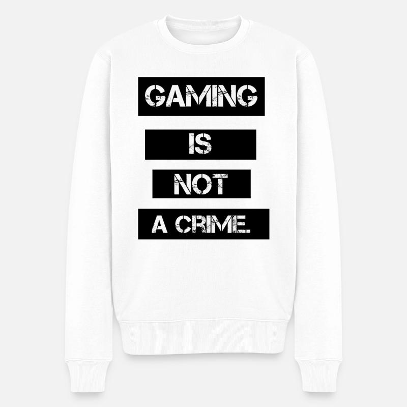 Gaming is not a crime - Männer Premium Bio Pullover - Weiß