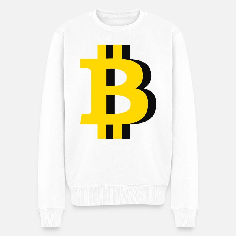 Bitcoin Geschenk - Männer Premium Bio Pullover - Weiß