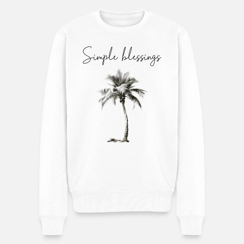 Einfache Segnungen - Männer Premium Bio Pullover - Weiß