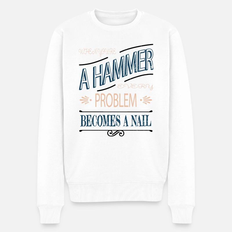 Bday Fun Tronçonneuse Outils Menuisier - Pull Premium bio Homme - blanc