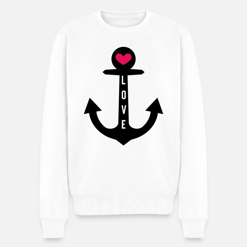 love anker - Männer Premium Bio Pullover - Weiß