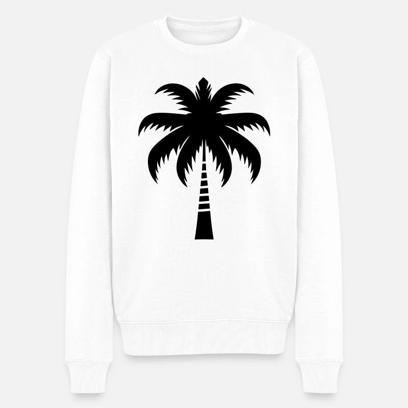 palmiers - Pull Premium bio Homme - blanc