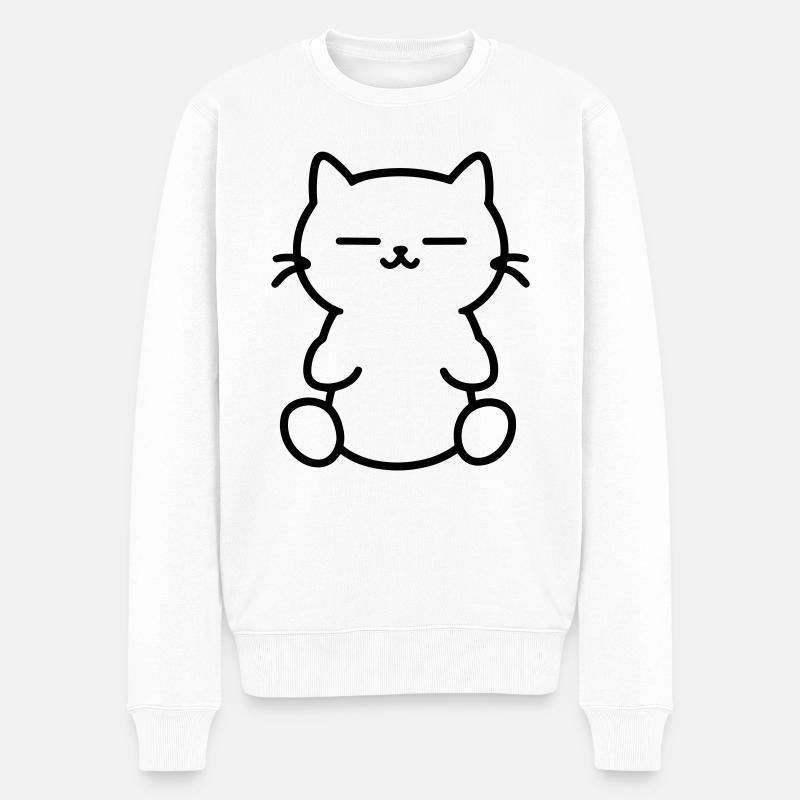 chaton - Pull Premium bio Homme - blanc