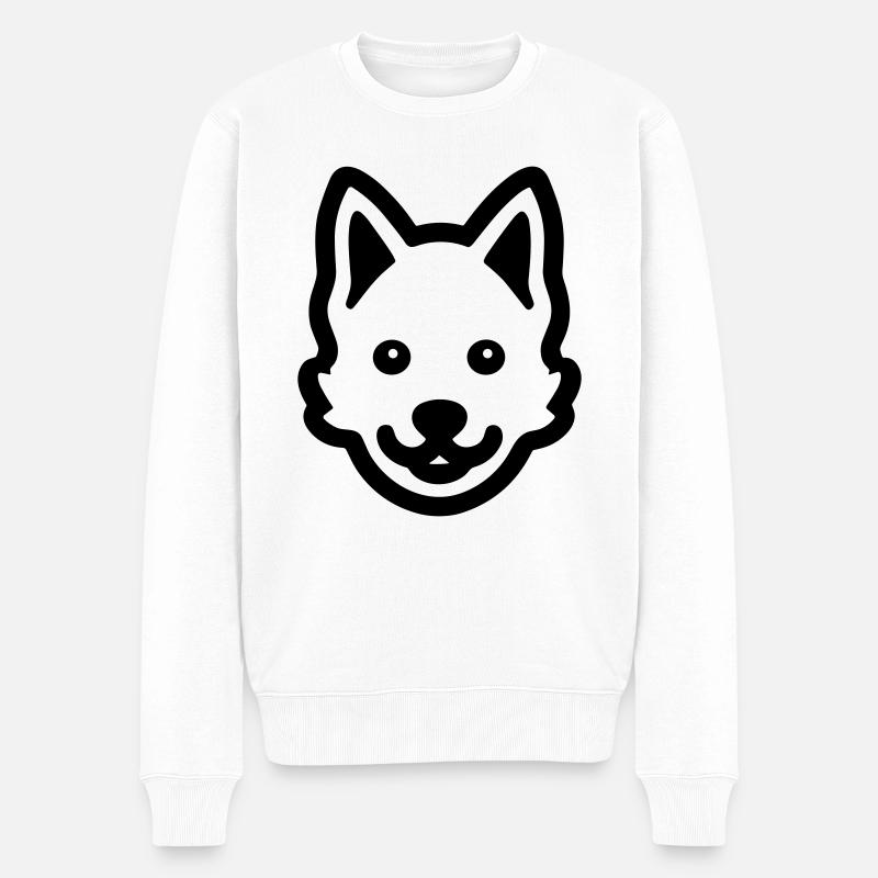 Hund - Männer Premium Bio Pullover - Weiß