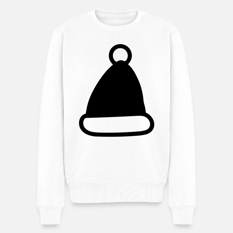 Weihnachtsmütze - Männer Premium Bio Pullover - Weiß