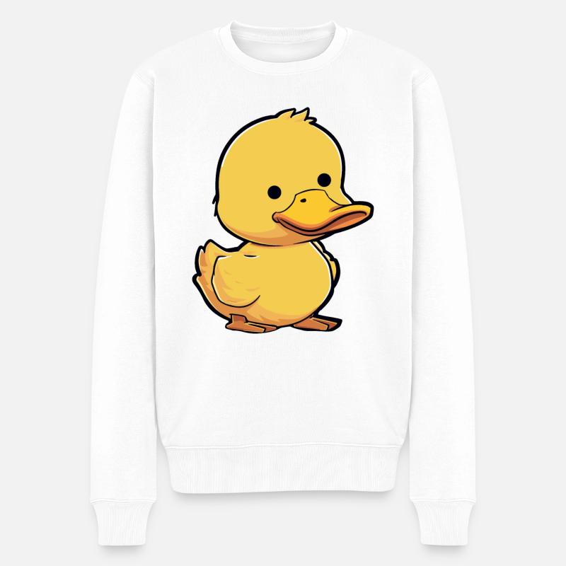 ente comic duck - Männer Premium Bio Pullover - Weiß