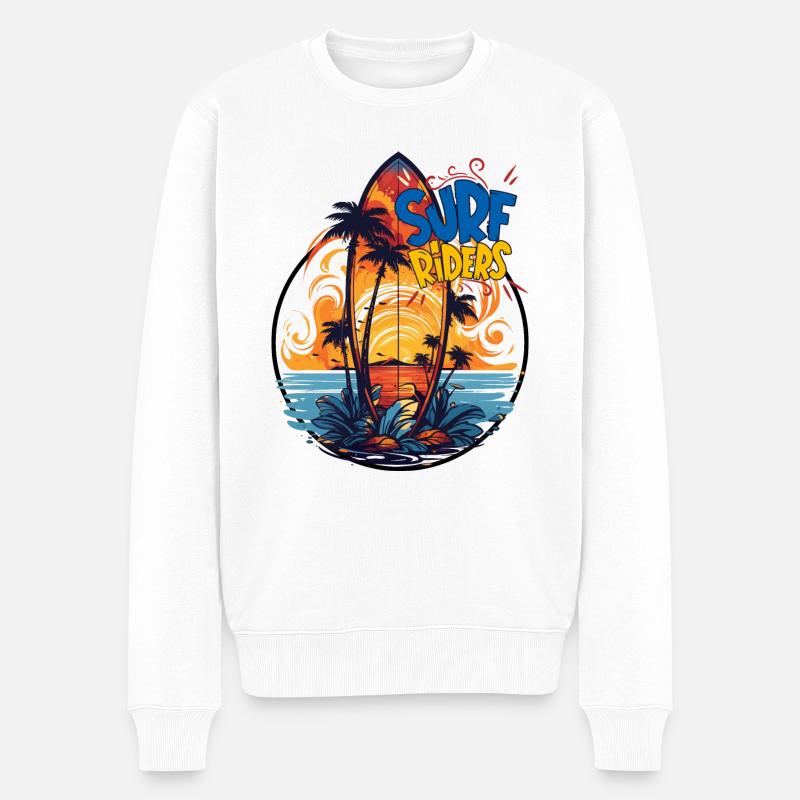 SURF RIDERS! - Männer Premium Bio Pullover - Weiß