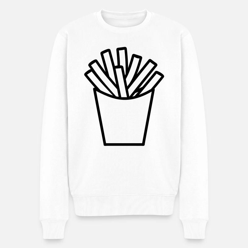 Pommes frites - Männer Premium Bio Pullover - Weiß