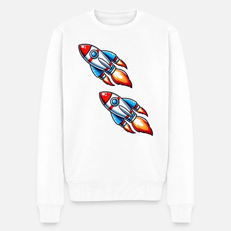 raketen - Männer Premium Bio Pullover - Weiß