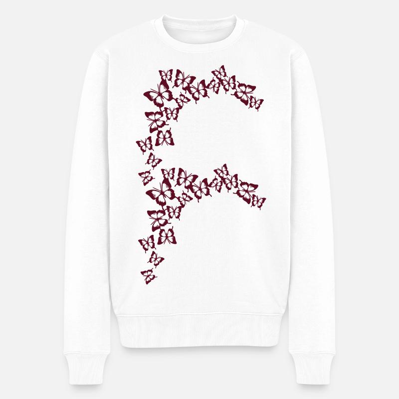 butterflies - Männer Premium Bio Pullover - Weiß