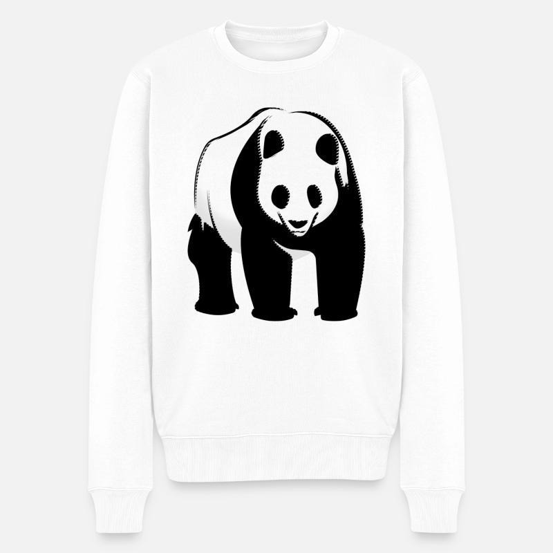 Panda - Pull Premium bio Homme - blanc