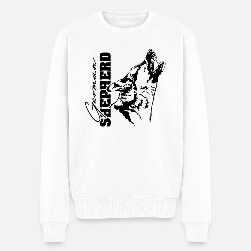 German Shepherd Hunde Portrait Hund Wilsigns - Männer Premium Bio Pullover - Weiß