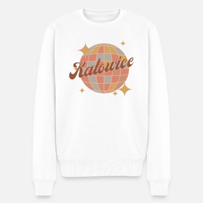 Katowice Kattowitz Polen Retro Vintage Design - Männer Premium Bio Pullover - Weiß