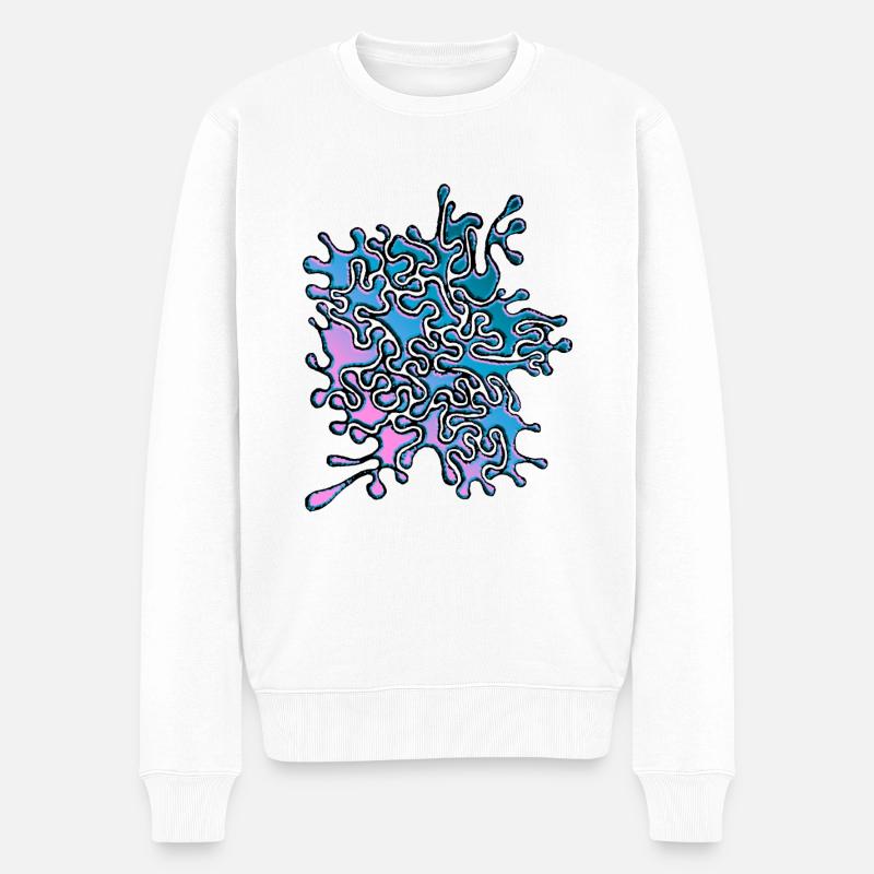 RF010BLUEUK - Männer Premium Bio Pullover - Weiß