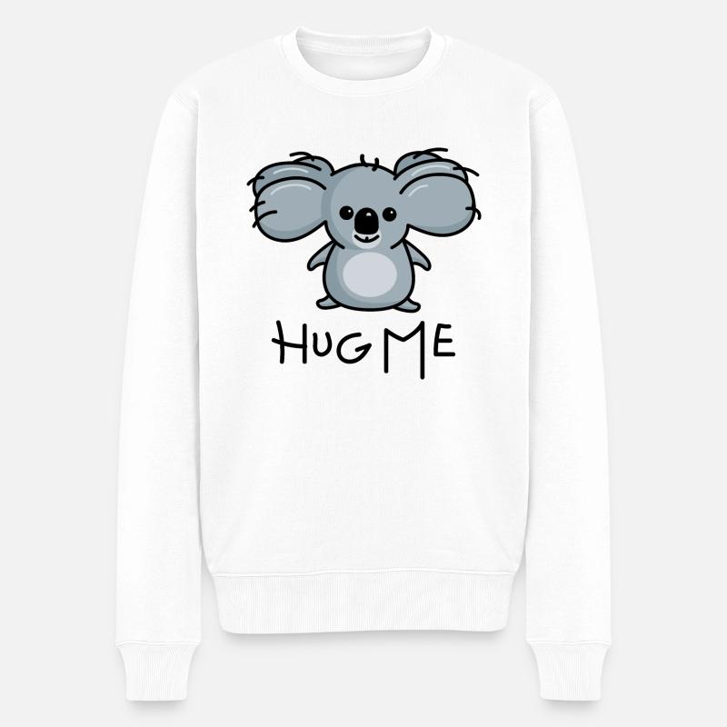 Lustiger kleiner Koala - Männer Premium Bio Pullover - Weiß