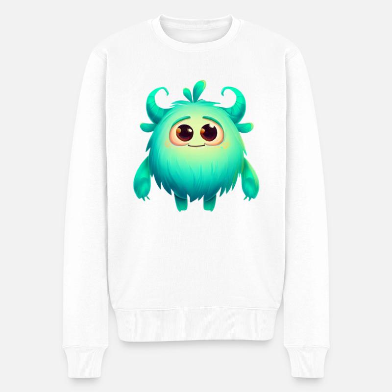 Kleines Monster - Männer Premium Bio Pullover - Weiß