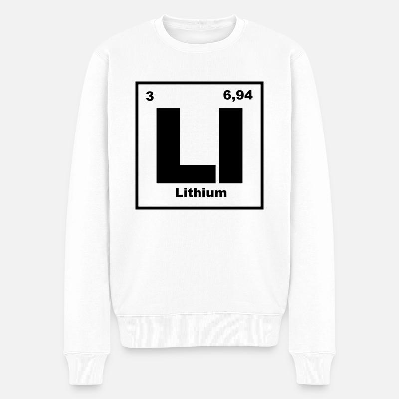 L’élément lithium - Pull Premium bio Homme - blanc