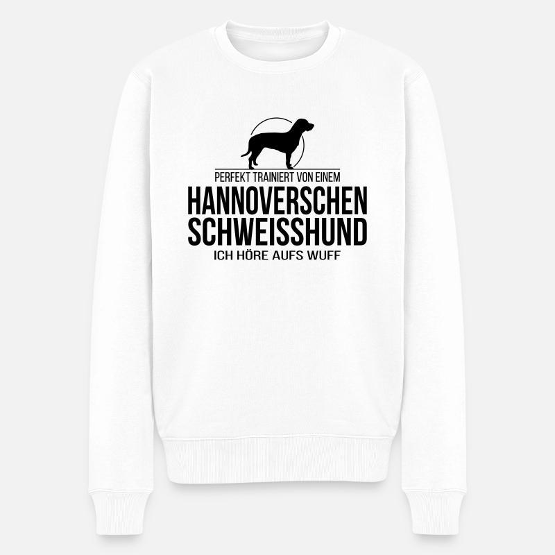 Hannoverscher Schweisshund wuff - Männer Premium Bio Pullover - Weiß