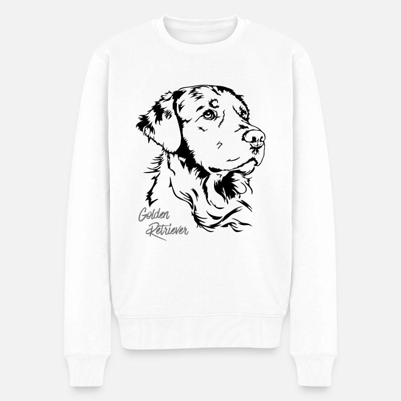 GOLDEN RETRIEVER Portrait Wilsigns - Männer Premium Bio Pullover - Weiß