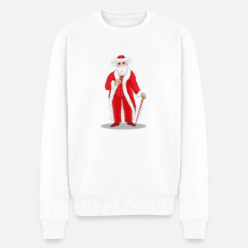 Big Pimpin 'Santa - Männer Premium Bio Pullover - Weiß
