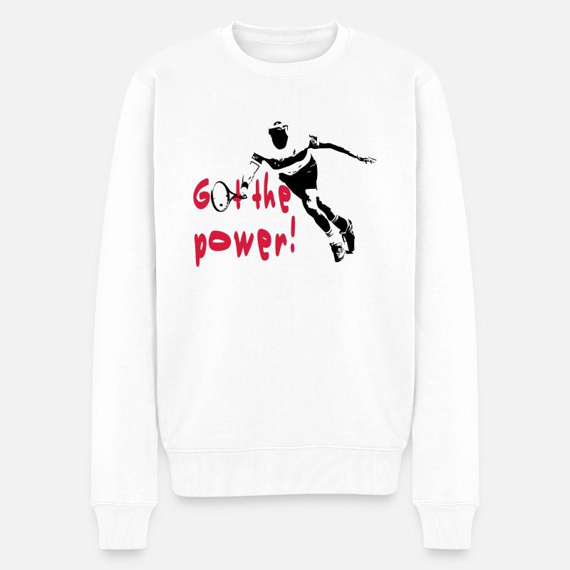 Tennis - Männer Premium Bio Pullover - Weiß