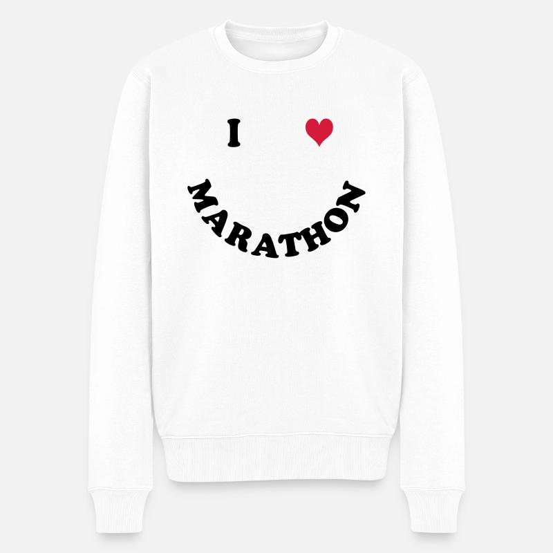 Marathon - Männer Premium Bio Pullover - Weiß