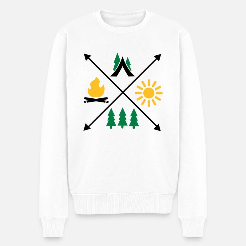 Camping - Men's Premium Organic Jumper - white