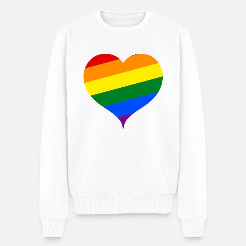 SCHWUL LESBISCH. HOMOSEXUALITÄT HOMO EHE GESCHENK - Männer Premium Bio Pullover - Weiß