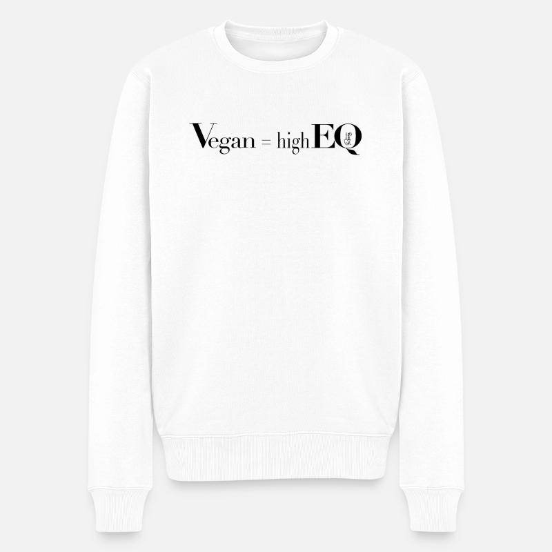 vegan = high EQ - Männer Premium Bio Pullover - Weiß