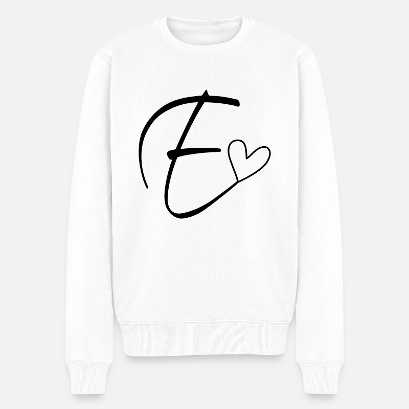 Letter E Letter E Calligraphy - Men's Premium Organic Jumper - white