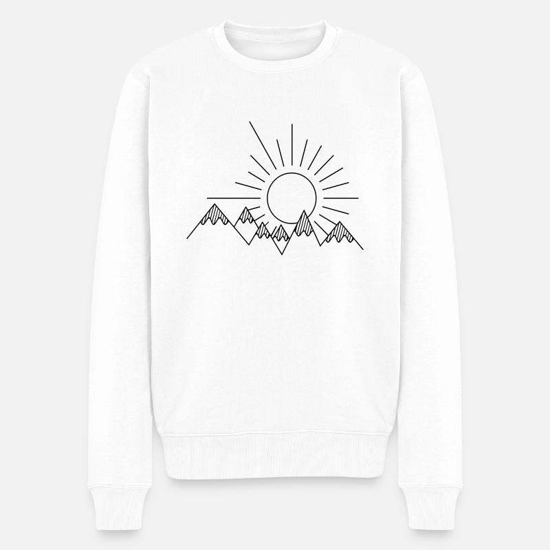 Berge - Männer Premium Bio Pullover - Weiß