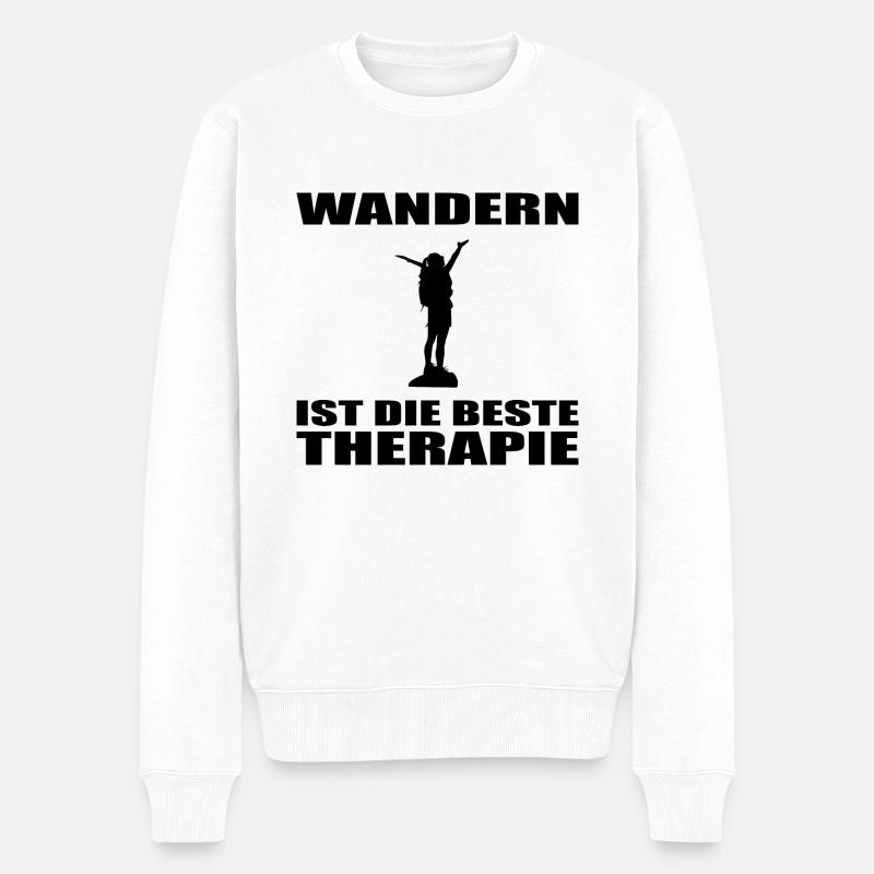 Wandern - Männer Premium Bio Pullover - Weiß